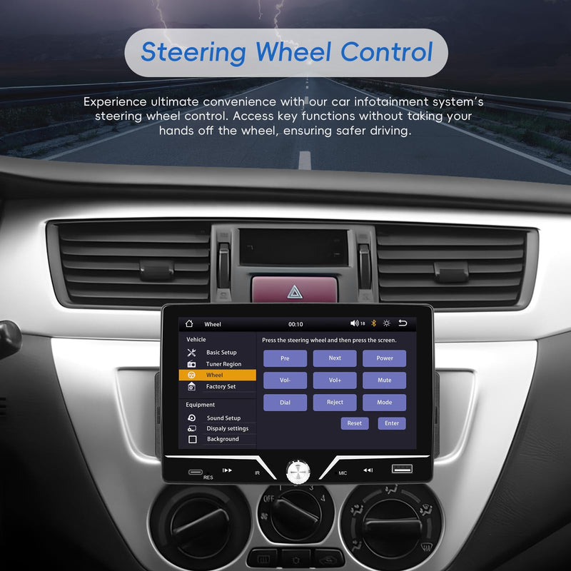 Single Din Car Stereo with Apple Carplay Android Auto, 7 Inch HD Touch Screen Car Radio Support Mirror Link Bluetooth 5.0 FM Type-C USB EQ SWC, Car Play Audio Receivers Headunit