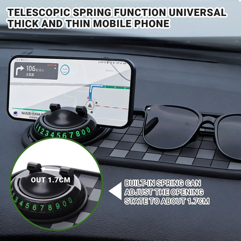 Multi Functional Anti-Slip Car Phone Mat with 360° Rotating Phone Holder for Phones, Sunglasses, and Daily Essentials