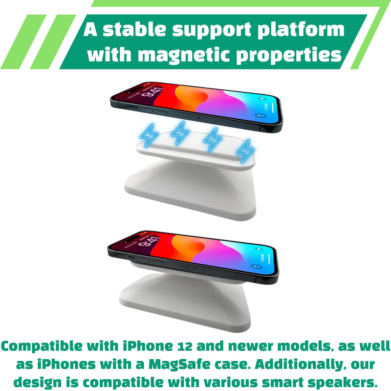 Sintron Adjustable Magnetic Stand Mount for Shᴏw 8 3rd gen, Smart Display Stand Holder with 360 Degree Rotation, Swivel & Tilt Function, Anti-Slip Base - White Compatible with iPhone 12 & newer models For Show 8