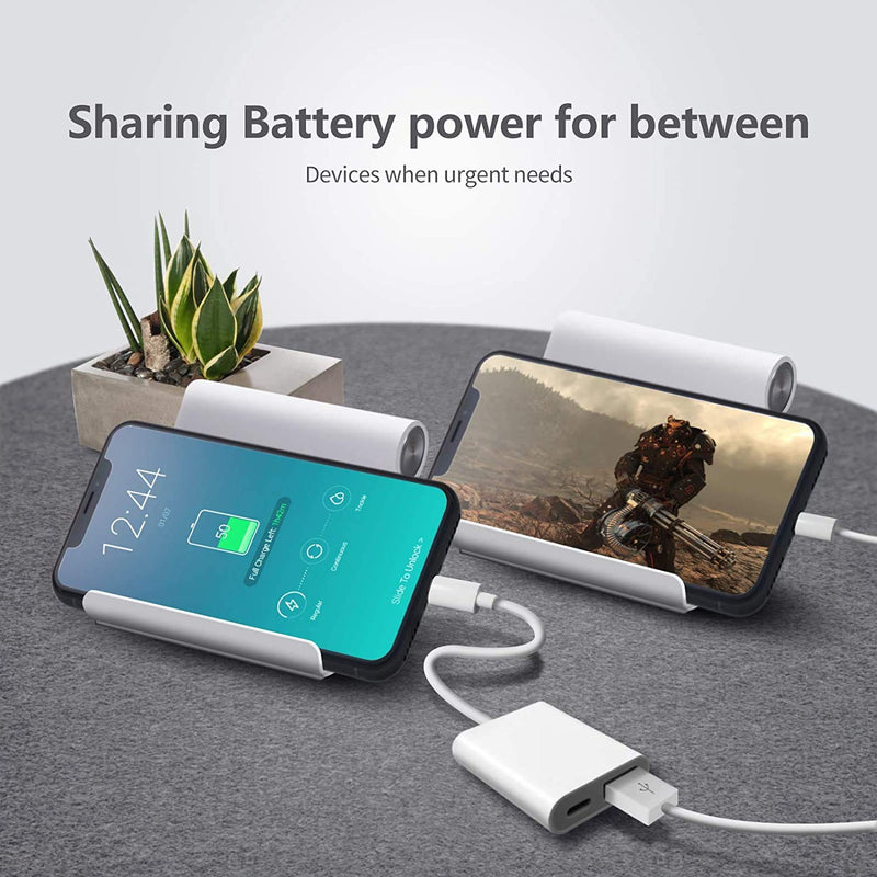 [Apple MFi Certified] Lightning to USB OTG Adapter for iPhone, USB Camera Adapter with Fast Charging Port Compatible with iPhone/iPad/Card Reader/USB Flash Drive/Keyboard/Mouse, Portable USB Adapter