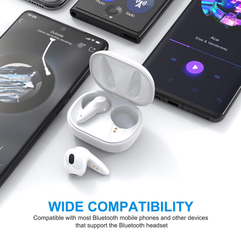 Heavy Duty Shockproof Cases for iPhone 5 5S SE 2016 and Bluetooth 5.1 Wireless Headphones for Android iPhone White