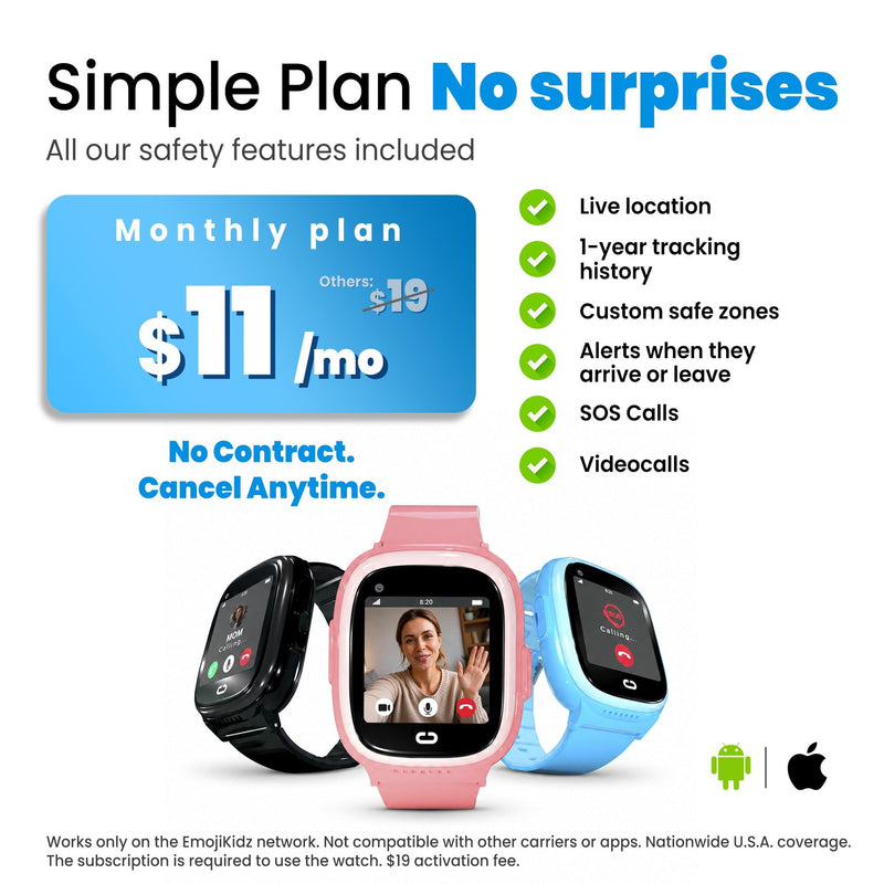 Smart Watch for Kids with GPS Tracker, Audio & Video Calling, SOS Alerts, HD Camera, Fitness Tracker, Parental Controls, Kids Smart Watch for Boys & Girls, Subscription Required (Pink)