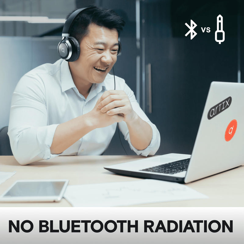 [AUSTRALIA] - ARTIX CL750 On-Ear Headphones Wired with Mic — Noise Isolating Plug in Headphones, Computer Headphones with Microphone, Headphones for Laptop, Headphones Corded, Headphones with Cord (Aux Jack 3.5mm) Black 