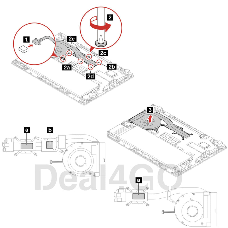Deal4GO CPU Cooling Fan & Heatsink Thermal 5H40X89428 5H40X89429 Replacement for Lenovo ThinkPad T14 P14s Gen 2 (Discrete GPU)