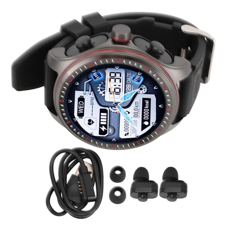 Smart Watch with Earbuds, 2 in 1 Smartwatch Fitness Tracker with 1.53 Inch HD Screen, Long Time Standby Sports Smart Watch with Sports Modes, Bluetooth Dual Calling Black