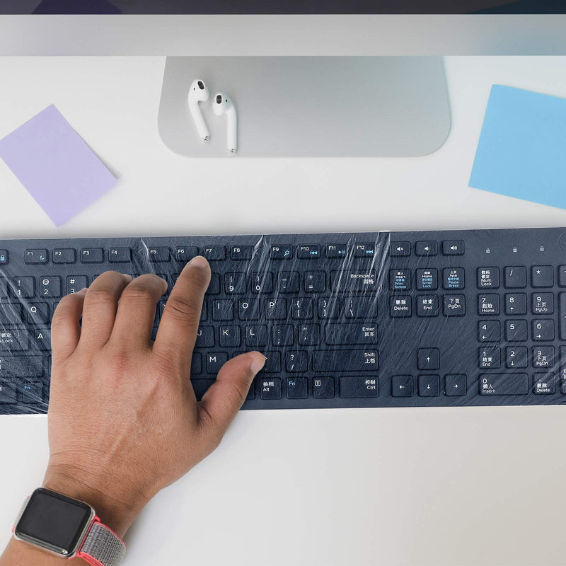 30 Pieces Universal Keyboard Protector Cover Wipeable 0.025mm Disposable Keyboard Cover Fully Covered Waterproof Anti-Dust Keyboard Cover for Desktop Keyboard Barrier for Schools, Office