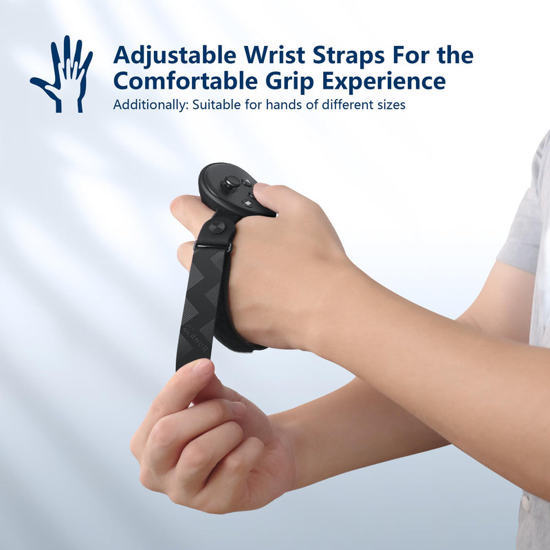AMVR Upgraded Controller Grips Cover Compatible with Meta/Oculus Quest 3 Accessories, with Battery Opening Cover and Knuckle Straps Protector(Not for Charging Dock)