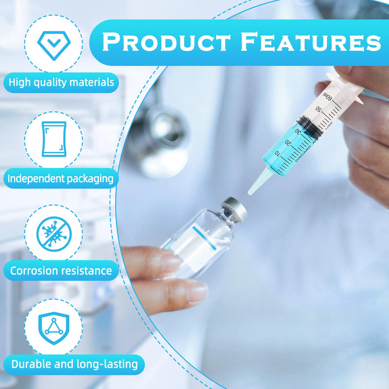[AUSTRALIA] - TPTGIAR Pack of 8 60 ml Large Syringes, Plastic Syringes, Individually Packed, Dosing Syringe with Cap, Reusable Syrings for Scientific Laboratories, Measurement, Dispensing, Watering, Refill 