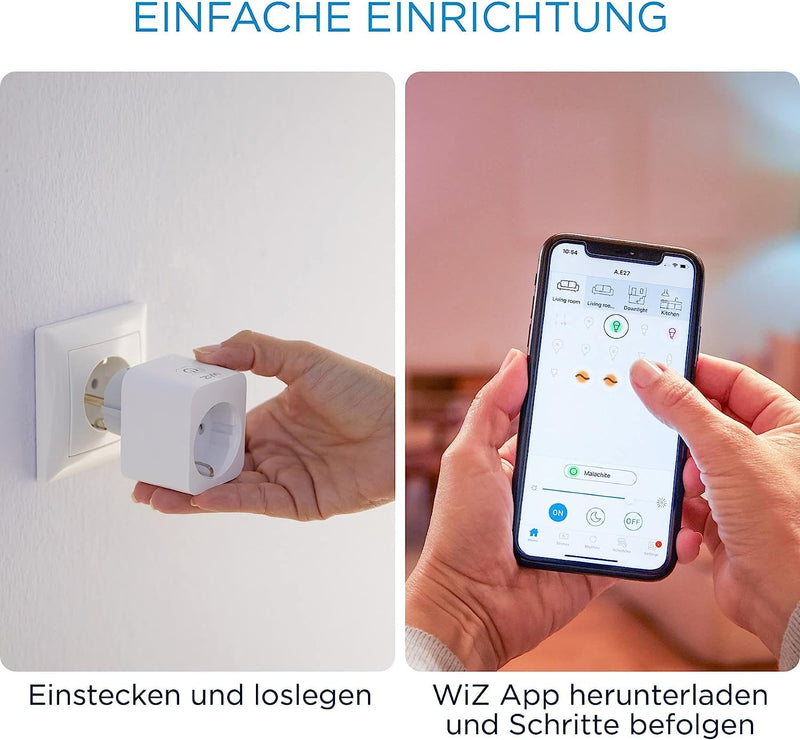 WiZ Smart Plug - Smart Plug - App / Voice Control via Wi-Fi - Single Pack - White Without power consumption meter