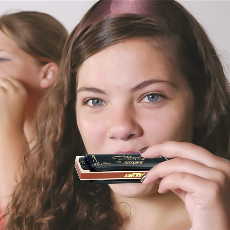 [AUSTRALIA] - East top Diatonic Harmonica Key of Ab 10 Holes 20 Tones 008K Mouth Organ with Black Cover, Top Grade Harmonica for Adults, Professionals and Students 