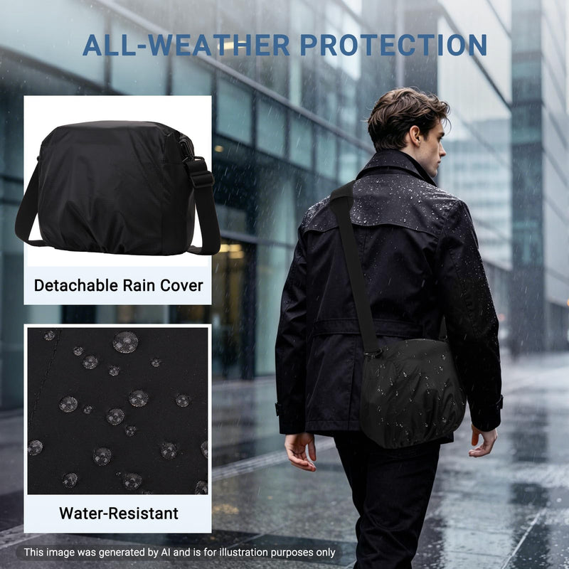 MOSISO Camera Bag, Photography Shoulder Bag Padded Camera Case, Black | DSLR/SLR/Mirrorless Lightweight Padded Camera Case with Rain Cover&Bottom Tripod Holder Compatible with Canon/Nikon/Sony