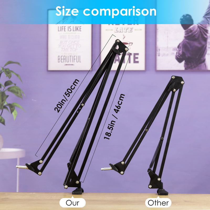 20+18.5in Rode Podmic Stand with Pop Filter, Professional Boom Arm and Windscreen for Rode PodMic Cardioid Dynamic Podcasting Microphone by YOUSHARES 20+18.5in