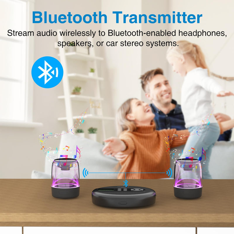 MEGATEK Portable CD Player with Dual Stereo Speakers and 60 Seconds Anti Skip, Personal Walkman CD Player for Car with headphones, USB Port, Bluetooth and FM Transmitter, 2000mAh Rechargeable Battery