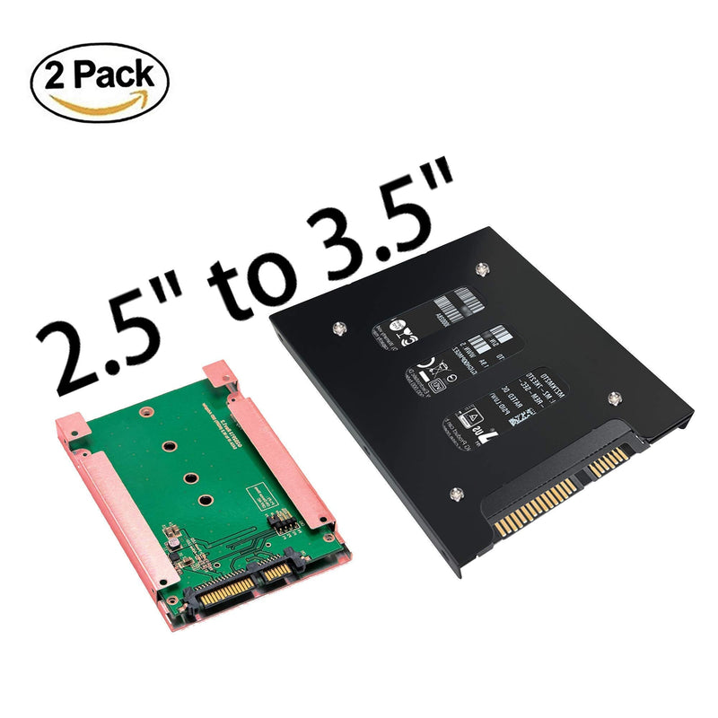 SSD Mounting Bracket 2.5 to 3.5 Adapter 2 Pack,Ruaeoda SSD Bracket SSD Tray Adapter 2.5" to 3.5" HDD SSD Hard Disk Drive Bays Holder Metal Mounting Bracket Adapter for PC SSD