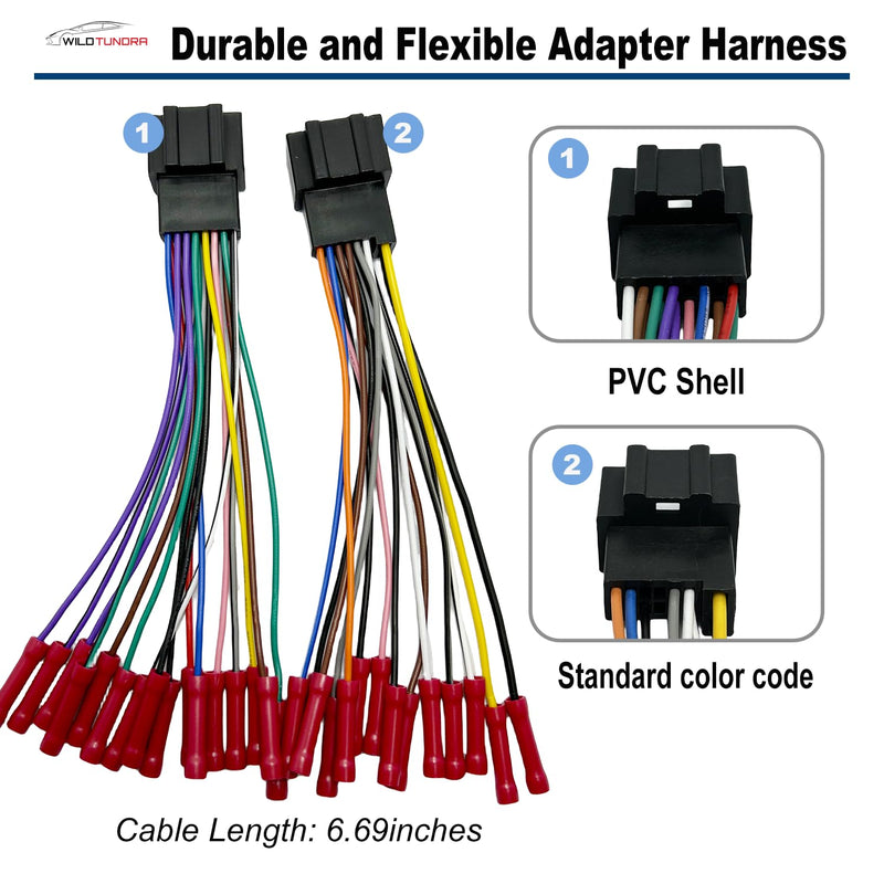 [AUSTRALIA] - 14Pin&16Pin Radio Wiring Harness compatible with Chevrolet 2007-2017 GMC 2006-2015 Buick 2006-2012 Aftermarket Car Stereo Harness Install Kit with Antenna for Chevy Silverado Enclave Yukon Savana 10&13-pin, with Antenna Adapter 