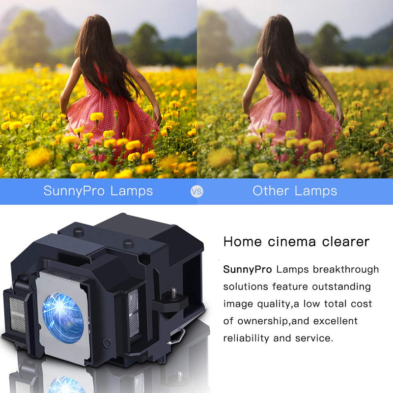 SunnyPro ELPLP58 Projector lamp V13H010L58 for Epson Powerlite HC 705HD Powerlite Presenter Powerlite S10+ Powerlite S7 Powerlite S8 Powerlite S8+ Powerlite S9 Powerlite W7 Powerlite X9