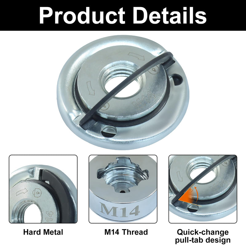 XLOCK Adapter to M14 Thread Adapter Kit with Grinder Quick Change Nut, Suitable for 22.23mm Arbor Saw Blades, XLOCK Angle Grinders