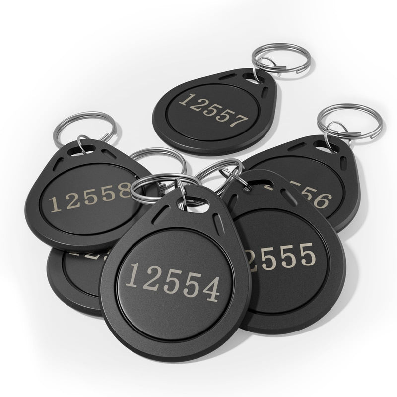 10 pcs 26 Bit Key Fobs Black RFID Keychain Writable Proximity Keychain Compatable with ISOProx 1386 1326 1346 H10301 Format Readers, Works with Vast Majority of Access Control Systems 10