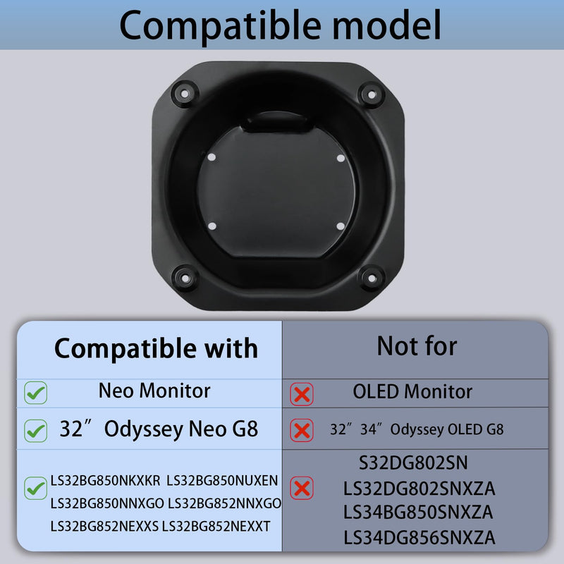 Odyssey G8 VESA Adapter Compatible with Samsung 32" Odyssey Neo G8 Monitor | Odyssey NEO G8 VESA Adapter for 32" Odyssey Neo G8 4K Curved Monitor 2022 (Fit for LS32BG8 series)