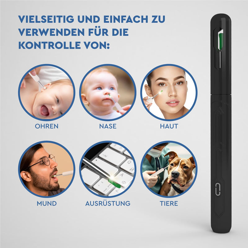 Ear Wax Remover Otoscope with Camera 1920p 3.6 mm WiFi Ear Cleaner - UdiGuard Ear Mirror Ear with 6 LED Lights Adults Rabbits and Children Black - Compatible with iPhone iPad Android Udiguard Black Otoscope