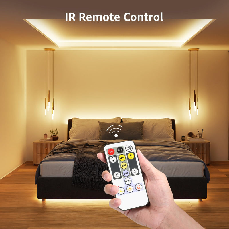 [AUSTRALIA] - Lepro LED Tunable White Strip Light, Warm to Cool White,32.8ft Dimmable Bright LED Tape Lights, 600 LEDs 2835, Strong 3M Adhesive, Not Cuttable, Suitable for Christmas Decorations, Home, Bedroom 32.8 ft 