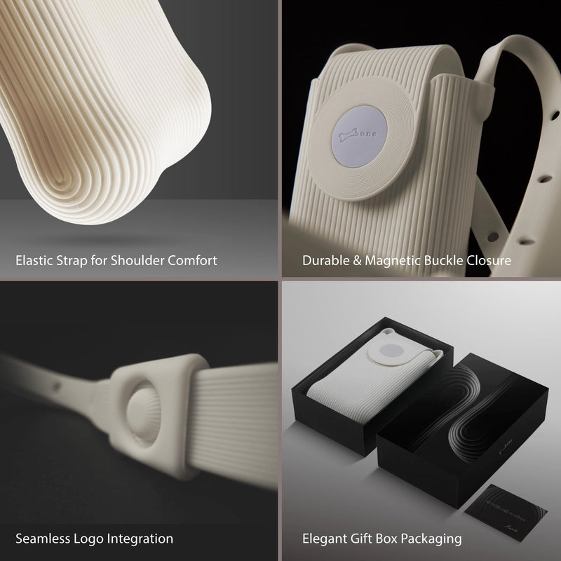 BONE Crossbody Phone Bubble Bag 2, Phone Purse with Impact-Absorbing Design & Magnetic Closure, Adjustable Silicone Lanyard White