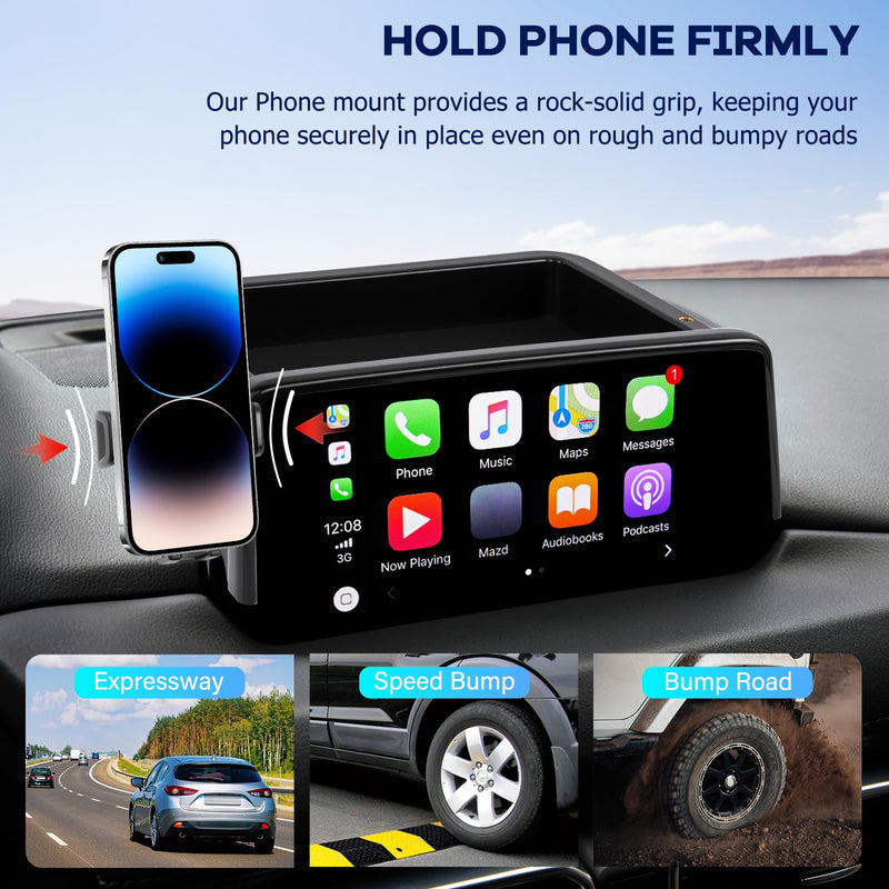 Car Phone Holder Fit for Mazda CX5 2021-2025 Accessories Dashboard Organizer with Cell Phone Mount 10.25-inch, Cell Phone Automobile Cradles Hands-Free 360 Degree Rotation 2021-2025 Mazda CX5