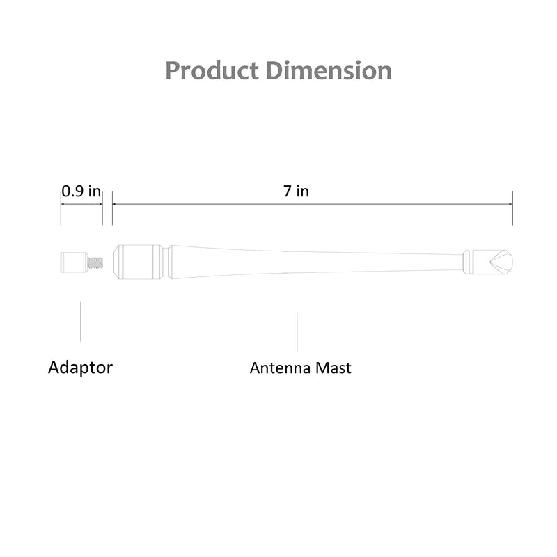 [AUSTRALIA] - RYDONAIR Short Antenna Compatible with Chevy Silverado & GMC Sierra Trucks All Model Years, Internal Copper Coil for Enhanced Reception, Car Wash Proof, 7 inches Rubber Antenna Replacement Chevy Silverado & GMC Sierra/Denali all years model 