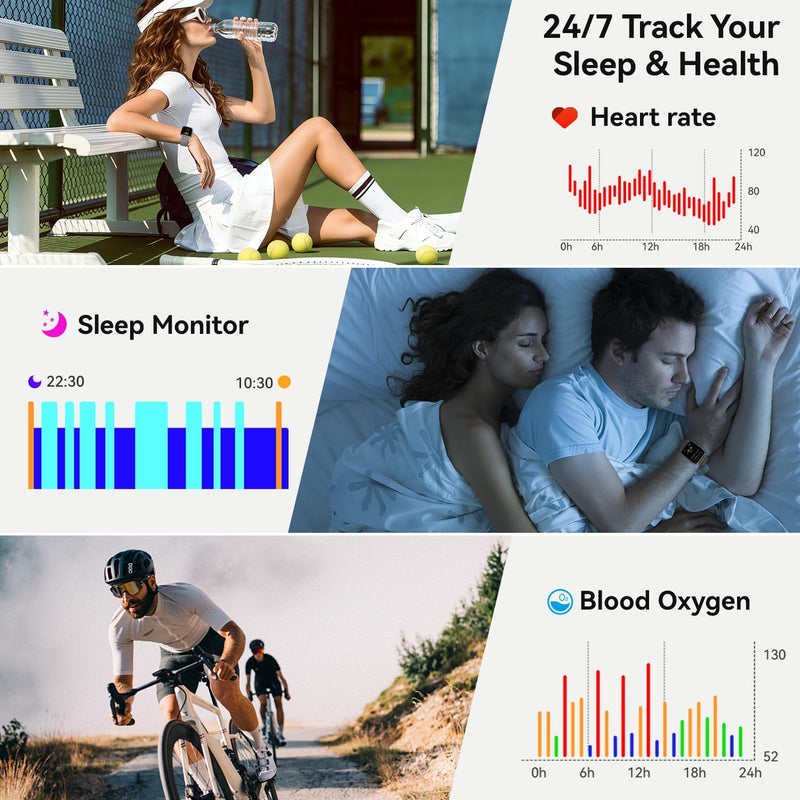 Smart Watch for Men Women Fitness Tracker: Make Answer Call Digital Mens Watches Waterproof Running Pedometer Smartwatch for Android Phone iPhone Samsung Compatible Sleep SpO2 Heart Rate Monitor Step