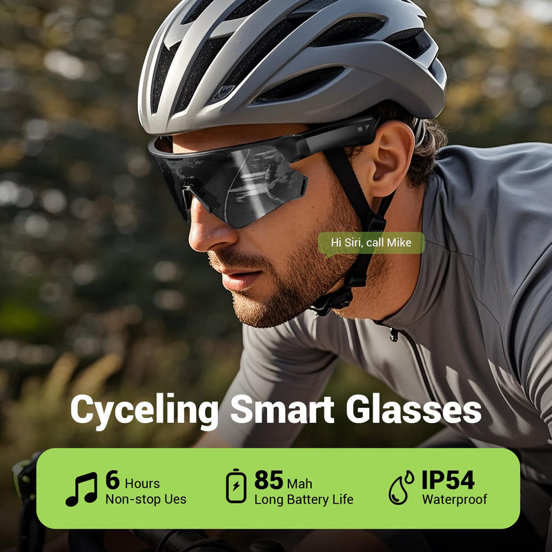 Blackview Bluetooth Sunglasses, UV400Protection, Built in Mic & Speakers, Voice Assistant Compatible, 5.4 Bluetooth, Polarized Lens for Outdoor Activities D2 Black