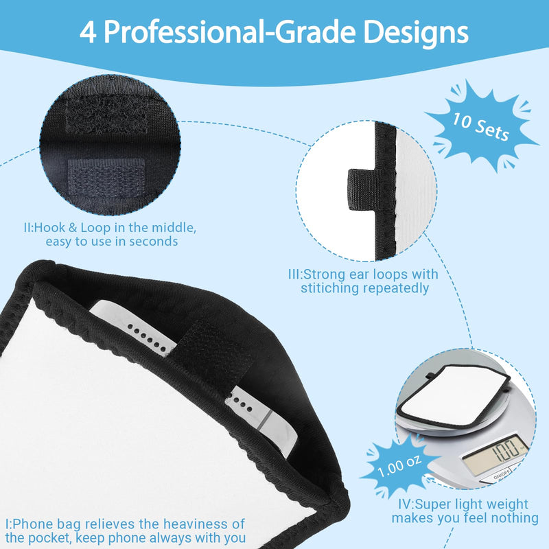 Sublimation Blank Phone Pouch Double-Sided | Adjustable Crossbody Bag Hands-Free for Travel Gym Work Walk | Customized Lightweight Waterproof Neoprene Case Gift to Men Women Teens (10Sets) Sublimation Phone bages 10 Sets