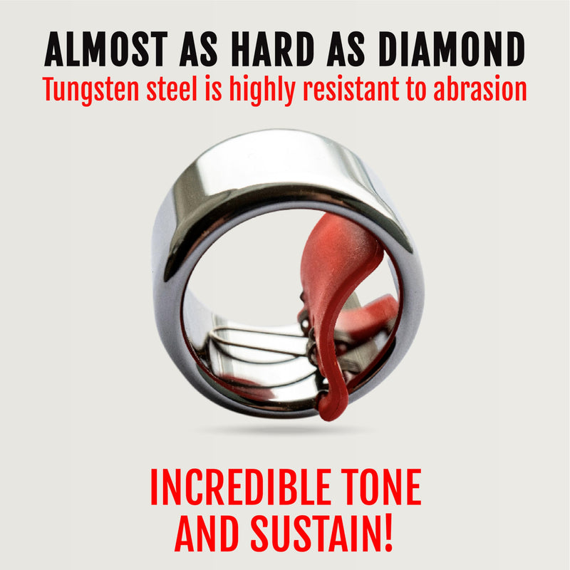 Black Mountain Slide Guitar Rings - Made From Tungsten Steel. Acoustic Guitar Slide, Electric Guitar Slide, Bass, Ukulele, and More. Almost as Hard as Diamond, Smooth Surface Finish, New Invention Regular