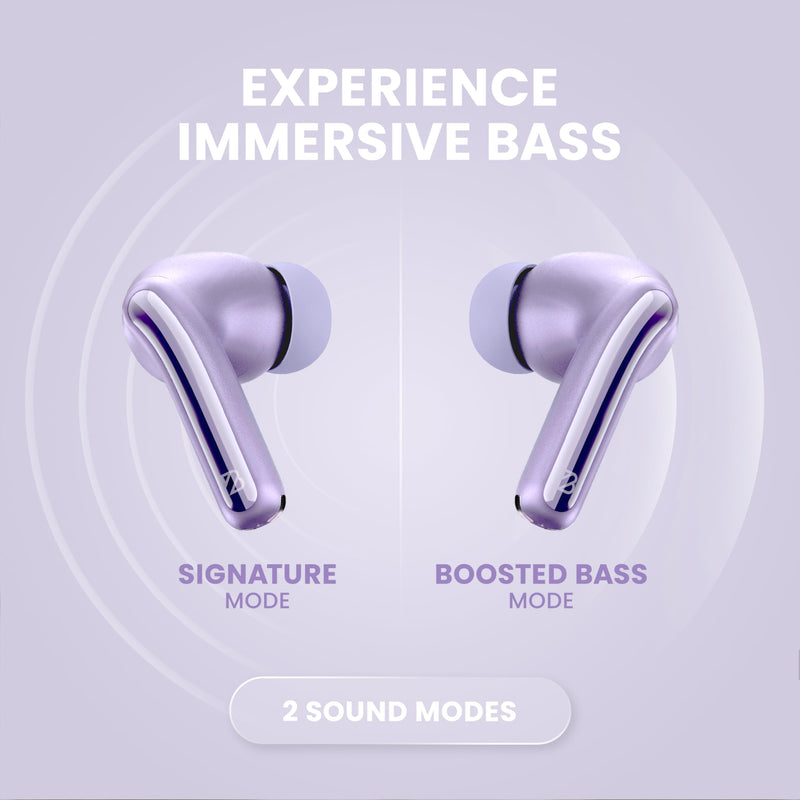 Back Bay Audio True Wireless Earbuds Noise Cancelling Earbuds, Premium ANC | Deep Noise Cancelling Earpods, Bluetooth 5.4 Ear Buds, iPhone and Android Active Earphones with ANC Sound Blocking Lavender