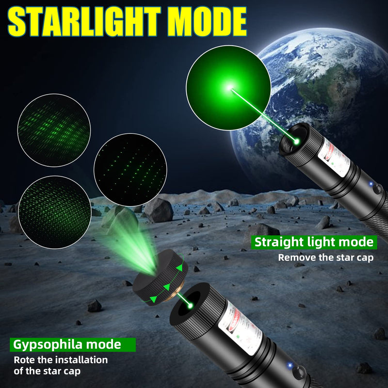 Gree Laser Pointer, Long Range High Power Laser Pointer 10000 Feet Visible Green Beam, Rechargeable Green Laser Pointer High Power for Presentations…