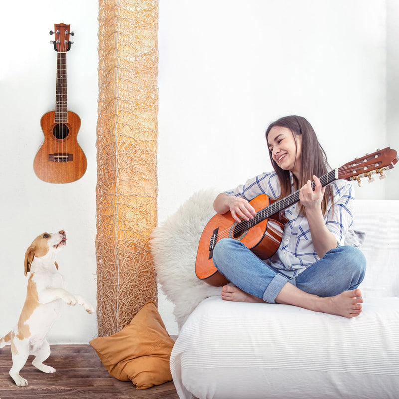 Ukulele Wall Mount Hanger, Ukulele Hanger Holder For Ukele Concert Pineapple Soprano Tenor Baritone Mandolin and Banjo, Black Walnut Hardwood Ukulele Wall Hook Display For Home, Studio, Concert.