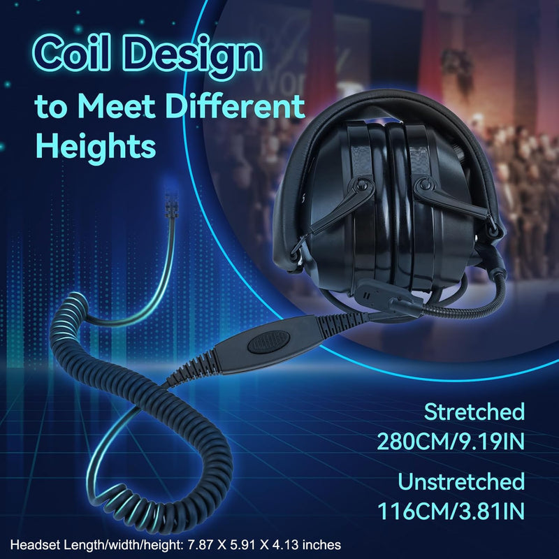 [AUSTRALIA] - Retevis EHK012 Foldable Two Way Radio Headset with Mic,Noise Reduction,Volume Adjust, Compatible with Baofeng UV-5R BF-F8HP PRO AR-5RM Pxton PX-888S, for RT22 RT68 RT86, 2 Way Radio Headset(1 Pack) Physical Noise Reduction 