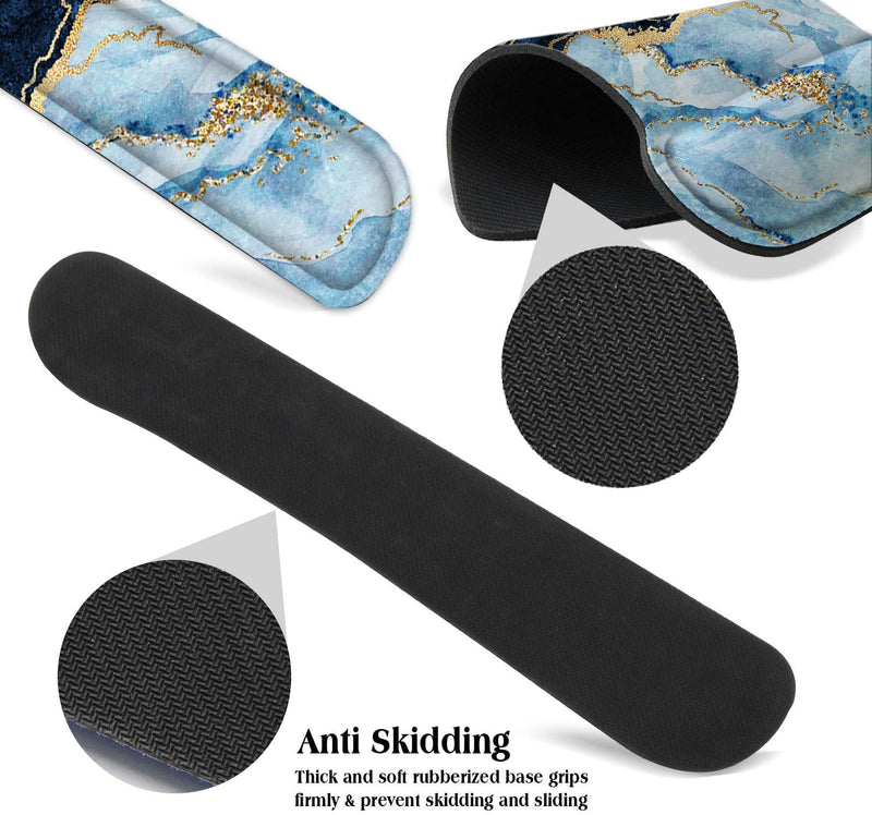 Lateefah Mouse Pad Wrist Support, Keyboard Wrist Rest and Mouse Pad, Memory Foam Wrist Rests for Keyboard and Mouse, Ergonomic Mouse Pad and Keyboard Wrist Support for Gaming, Office & Easy Typing Blue Marble