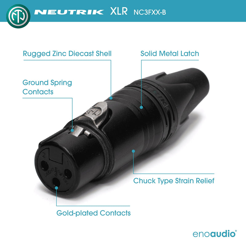 enoaudio Mogami 2534 Quad Balanced Cable Microphone | Neutrik XLR Female - XLR Male | HiFi - 6.56 ft / 2.0 m