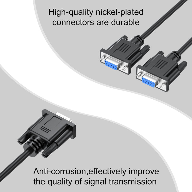 VGA Splitter Cable Dual VGA Monitor Y Cable 1 Male to 2 Female Adapter Converter Video Cable for Screen Duplication - Does NOT Show Separate Displays (No Screen Extension) 1FT VGA Y Cable (Black)