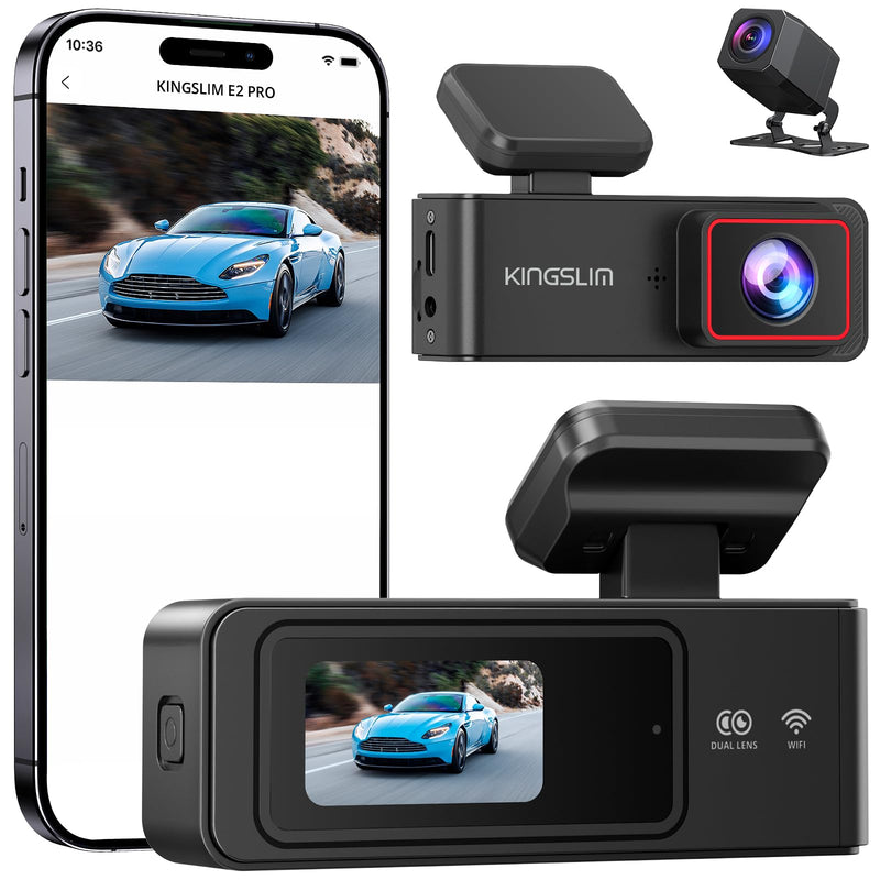 [AUSTRALIA] - 2K Dash Cam Front and Rear with 64GB SD Card, Wireless WiFi Dash Camera for Cars, 1.5'' Screen Mini Dashcam Front and Back, Support G-Sensor/Time Lapse 2 Kinds Parking Monitor 