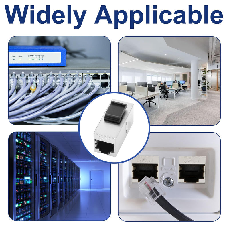 Pack of 5 10Gbps Cat7 Keystone RJ45 Module, 600 MHz Shielded Coupling Ethernet Coupling Connector, Socket Network Tool-free Connection Coupler for Patch Panel Network Socket