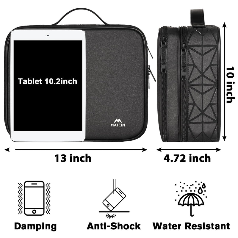 [AUSTRALIA] - MATEIN Cord Organizer Case with Adjustable Divider, DJ Cable File Bag for DJ Gear, Sound Instrument and Music Equipment Accessories, Shockproof Portable Double Layer Cord Bags, Black Large 
