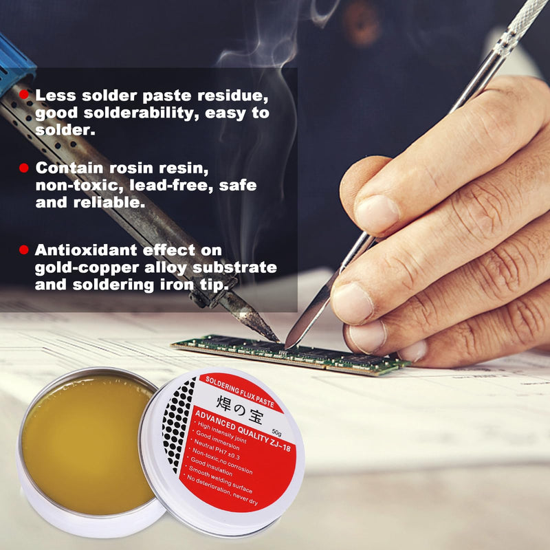 50 g Solder Paste, Solder Grease, Flux Solder Paste, Soldering Flux, Solder Grease Flux, for Gold, Copper, Iron, Tin, Instruments, Mechanics (Net Weight 50 g)