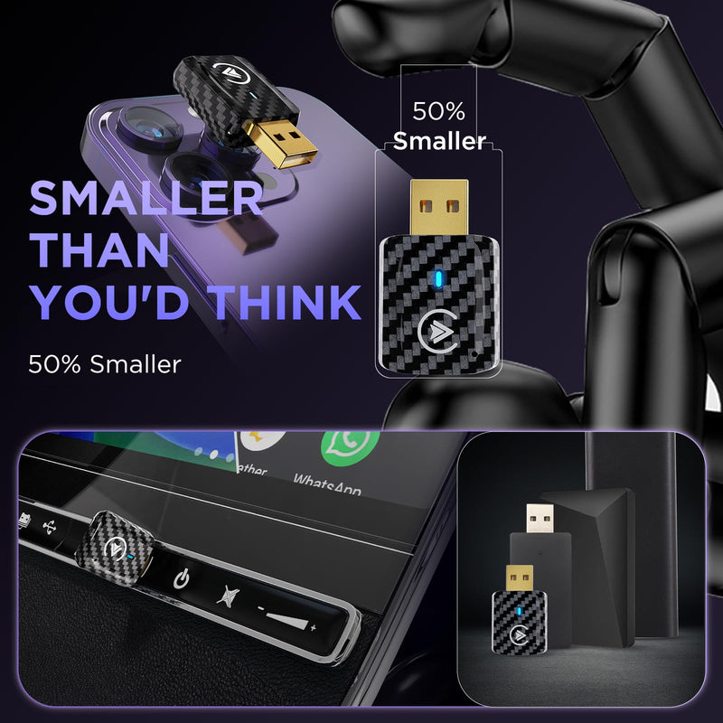 MSXTTLY 2in1 Wireless Carplay Adapter, Android Auto Wireless Adapter | Fast Auto Connect Small Dongle, 5.3 Bluetooth & 5G WiFi, Mini USB Easy Phone Switching, Enhanced Heat Dissipation Design Black