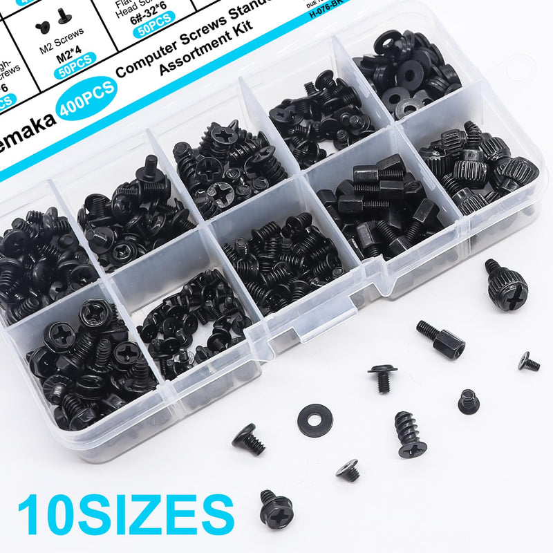 400PCS Computer Screws Assortment Kit, Motherboard Standoffs Screws PC Screws + M.2 SSD Mounting Screws Kit, M.2 Motherboard Standoffs and Screws, M.2 NVMe Screw with Magnetic Screwdriver