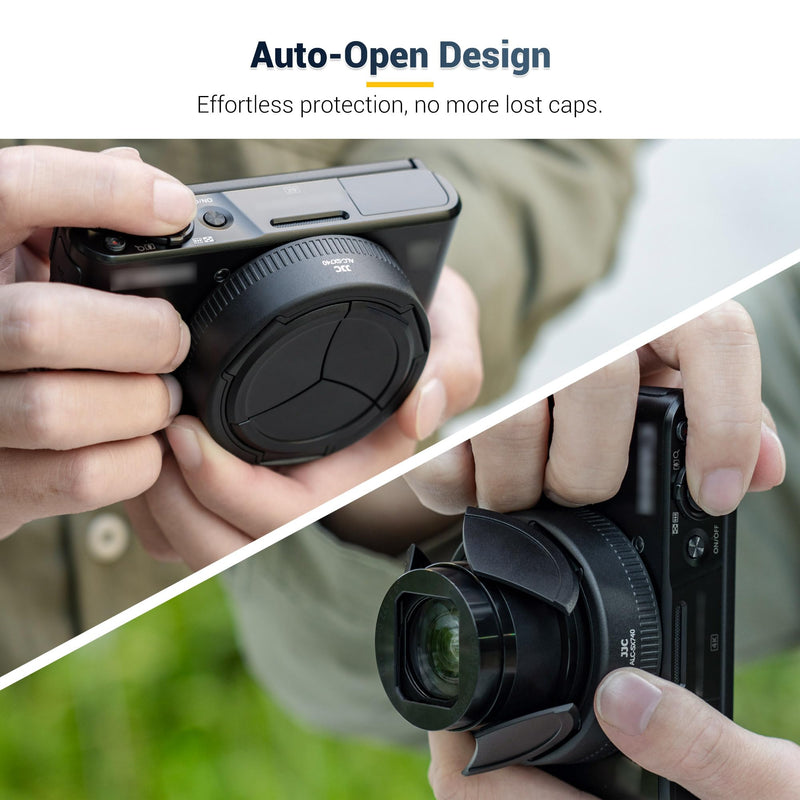 [AUSTRALIA] - JJC Auto Open and Close Lens Cap Cover for Canon PowerShot SX740 HS Digital Camera, Canon SX740 HS Camera Lens Protector Vlog Accessories, No Vignetting 