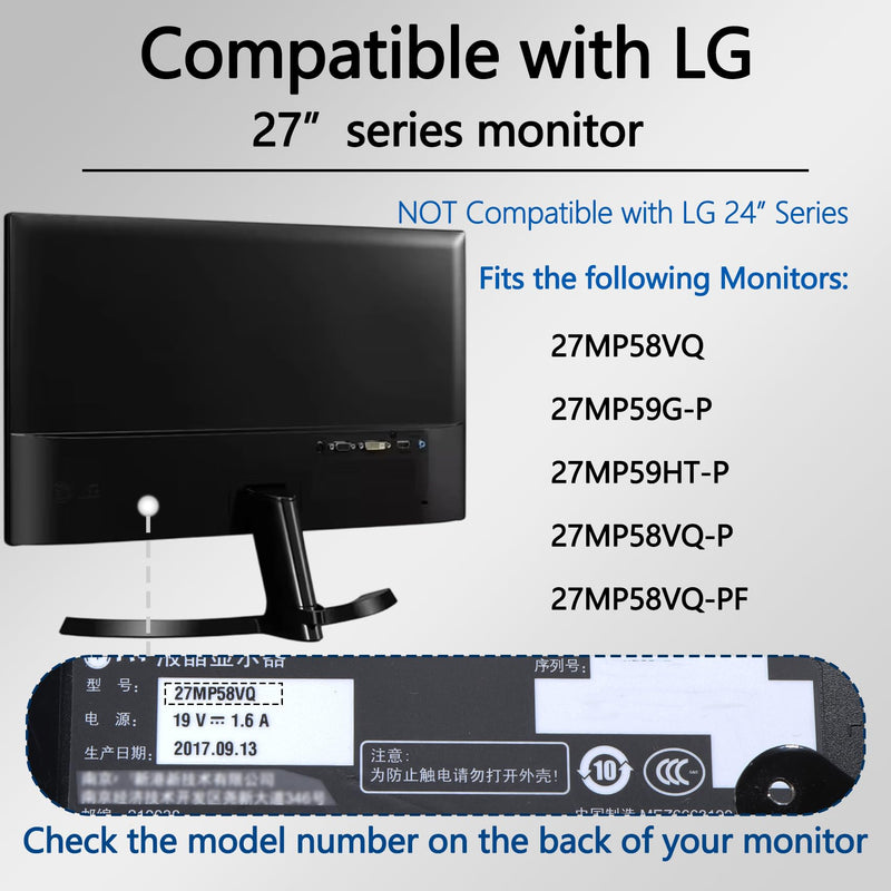 27MP58VQ VESA Adapter Compatible with LG 27" Monitor | （Fits 27MP58VQ , 27MP59G-P , 27MP59HT-P , 27MP58VQ-P , 27MP58VQ-PF）– 75x75 to 100x100 Wall Mount Bracket