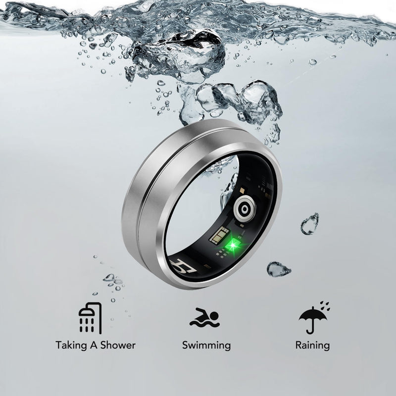 Smart Ring for Women Men, All-New Matte Scratch-Resistant Design, Health & Fitness Tracker for Sleep, Stress & Activity Monitoring, Long Battery Life, Waterproof, No App Fee, Rose Gold 9