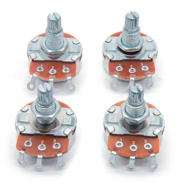 4PCS Guitar Large Potentiometer Audio Volume Taper Pots for Electric Guitar or Bass Guitar (Long 18mm Shaft A500K B500K) Long 18mm Shaft A500K B500K