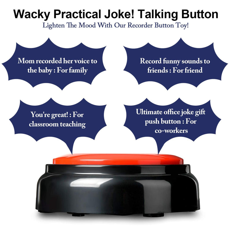 [AUSTRALIA] - Record Talking Button Easy Button Recording Voice Button Funny Office Gift Multifunctional Dog Buttons Talk for Communication-Classroom-Friendly Recordable Sound Buttons Recordable Button Buzzer 